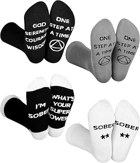 4 Pairs Sobriety Recovery Gift Socks Sobriety Anniversary Aa Na Recovery Sober Socks as Encouragement Spring Party Gift for Men Women