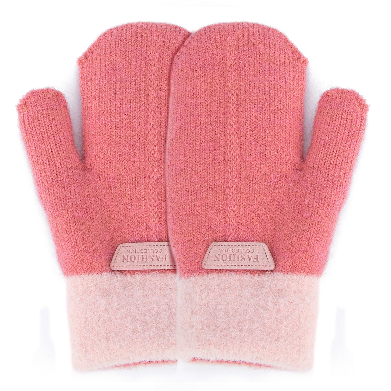 Kids Winter-Stretch-Knitted-Mittens Thick Warm Gloves for Boys Girls 4-10Y