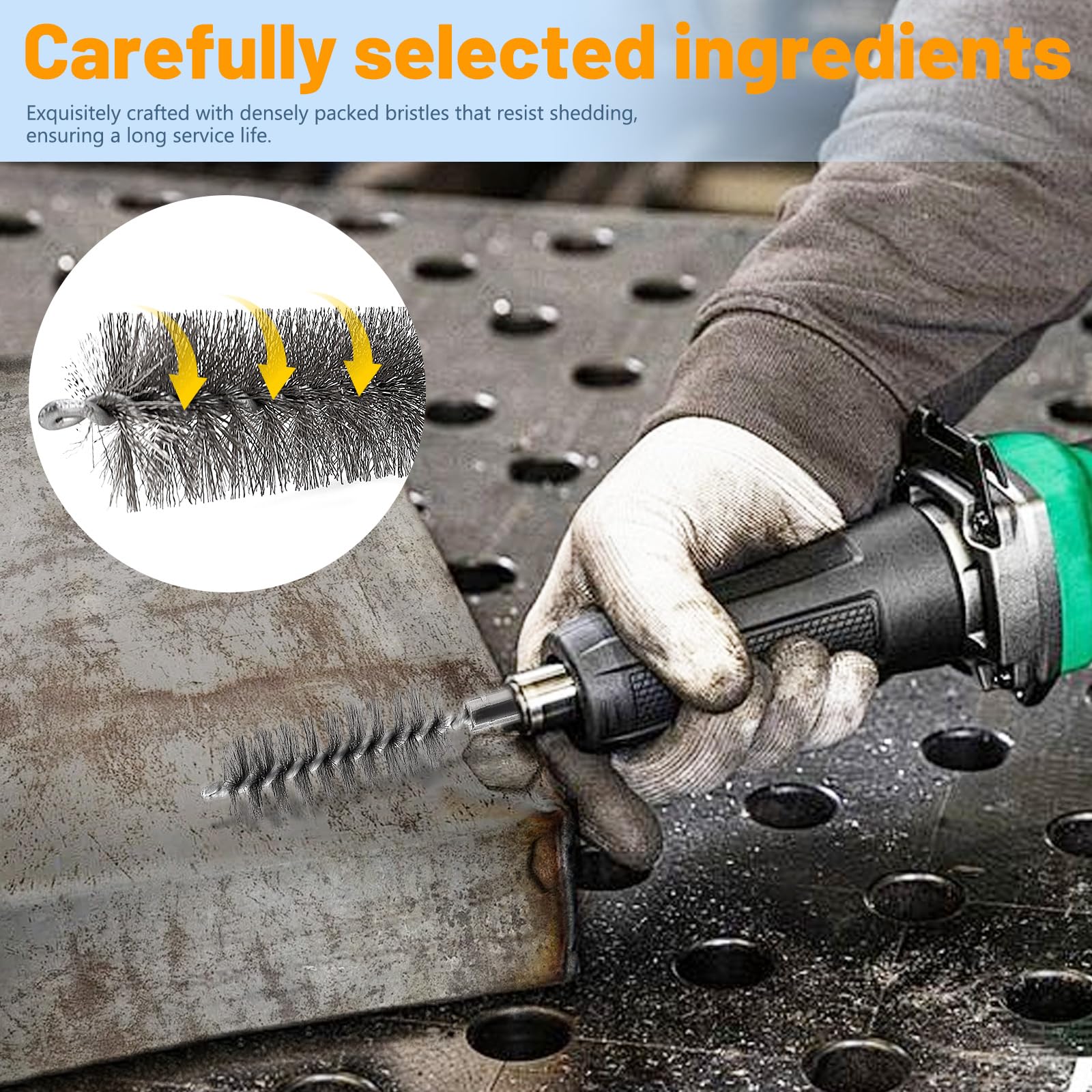 24 Stück 12-Größe Edelstahl Bohrbürste Set, 4 Zoll Länge mit 1/4 Zoll Hex Shank - Mehrzweckbohrer Reinigungsbürste Passt Bohrer, Schlagtrieber & Schleifmaschinen (8/9/10/11/12/13/14/15/17/19/20/22mm)