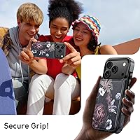 Vista 118 de LETO para iPhone 15 Pro Funda tipo cartera - Tapa tipo folio con patada - Diseños de moda - Tarjetero - Funda protectora para mujeres y niñas - 6.1