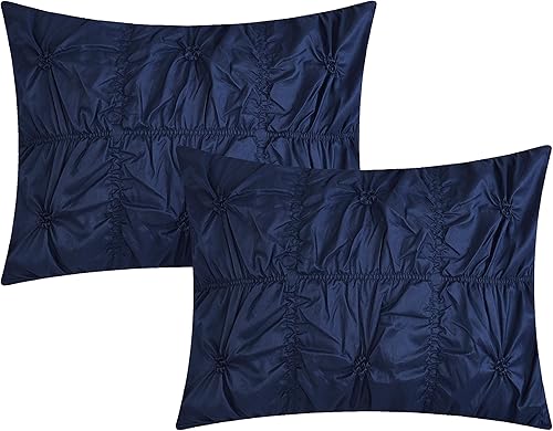 Miniatura 3 de Chic Home Halpert - Juego de edredón morado en una bolsa, tamaño Queen (6 piezas), ropa de cama de microfibra plisada con diseño de pintuck, fundas,