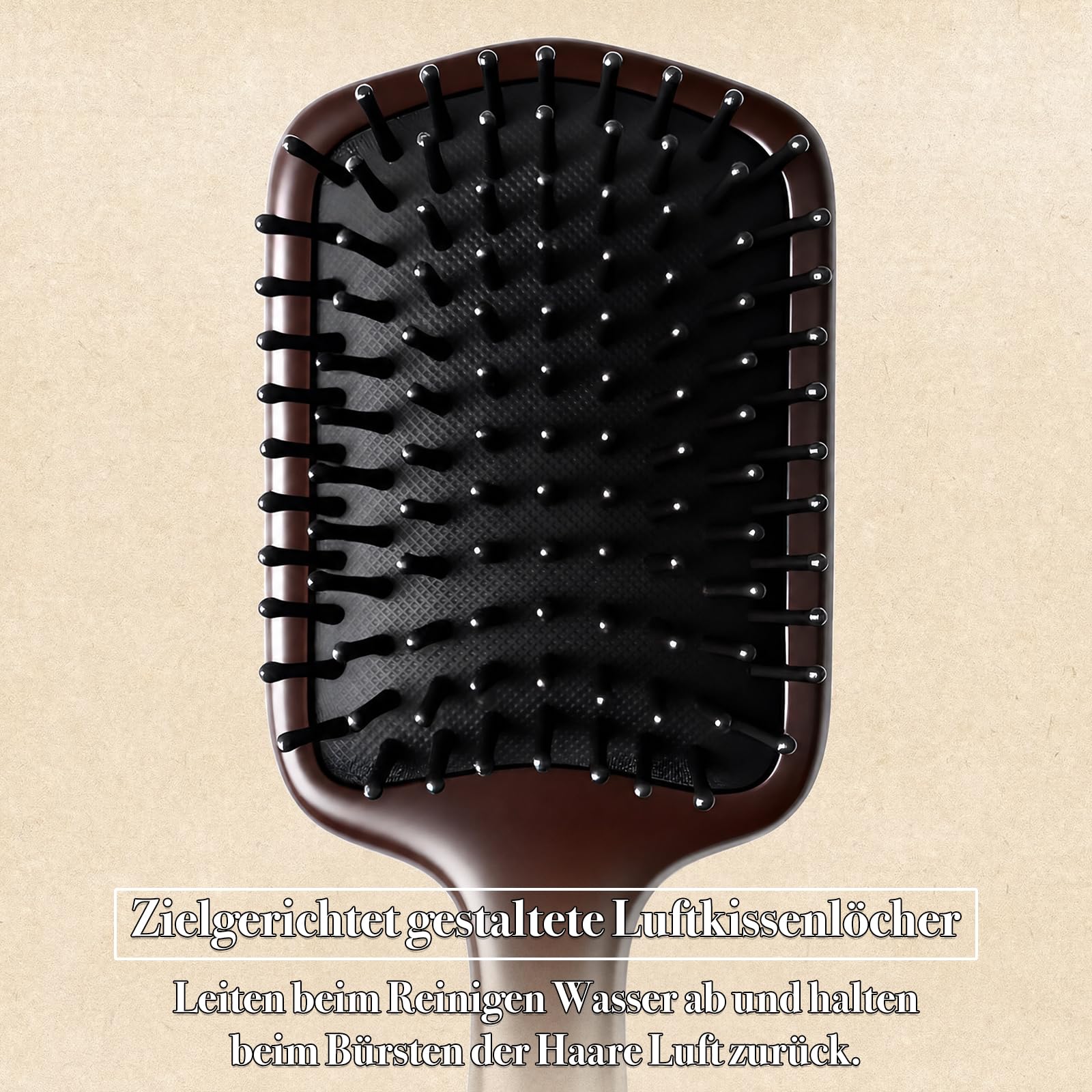SIMETRA Haarbürste mit Holzgriff, Borsten aus guineischem Ovangkol-Hartholz, Lockenbürste und Entwirrbürsten, Kopfhautmassagegerät für Frauen, Männer und Kinder, für alle Haartypen (Gepard)