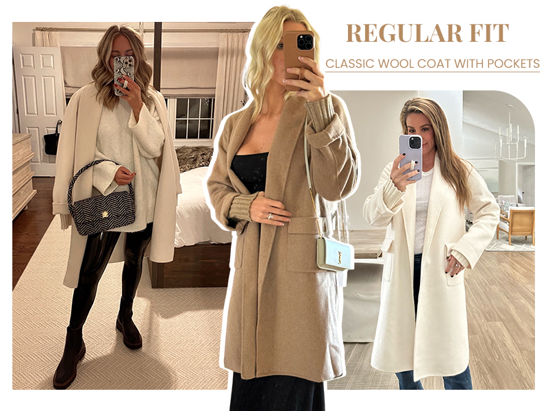 Amazon.com: Hooever Women's Long Cardigan Wool Coat Open Front