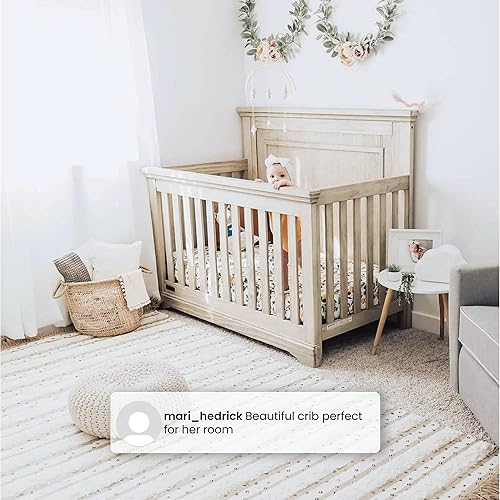 Miniatura 5 de Simmons Kids SlumberTime Paloma - Cuna convertible 4 en 1 con certificación Greenguard Gold gris rústico Bellota rústica, gris rústico