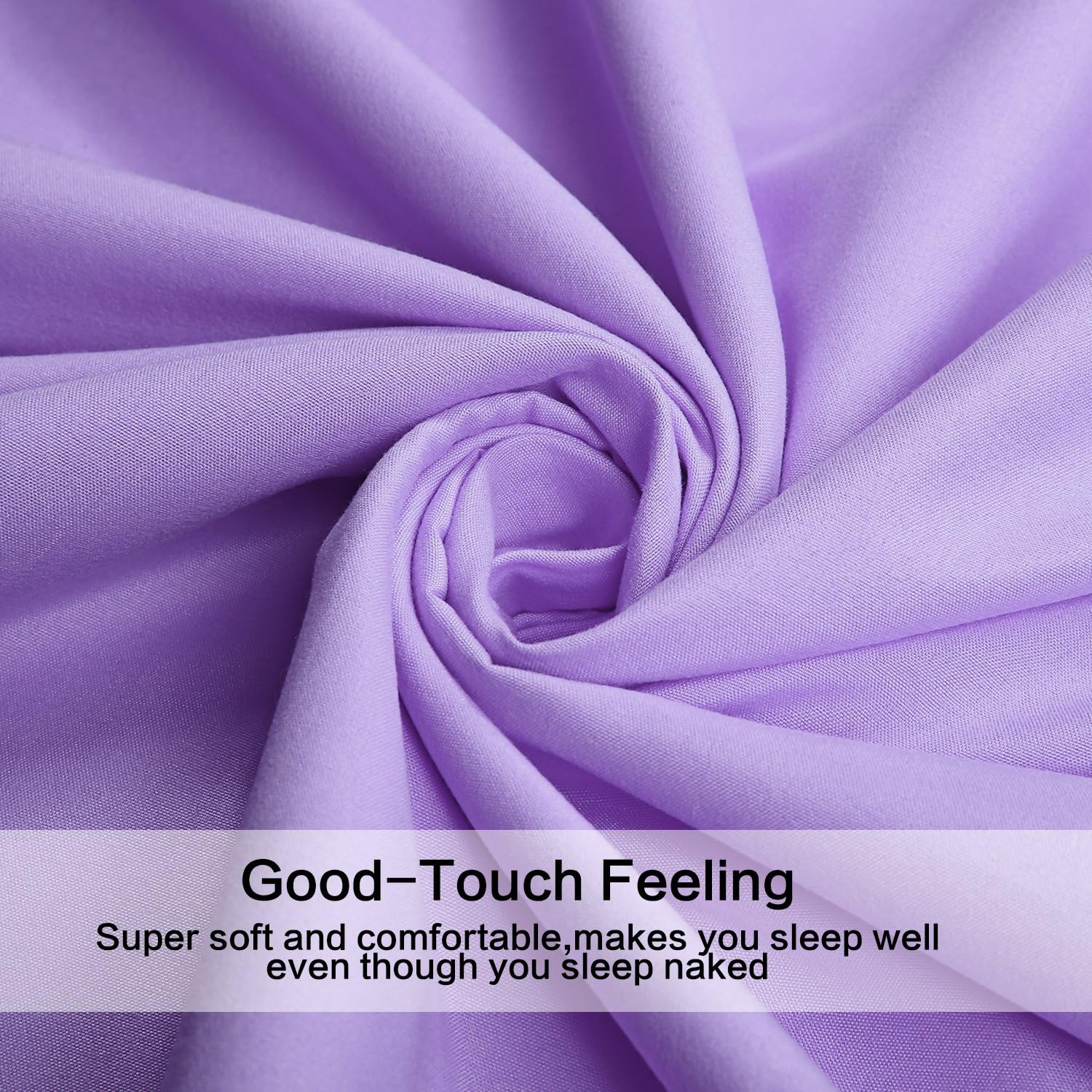 4 Piece Bed Sheet Set (Queen,Lavender) 1 Flat Sheet,1 Fitted Sheet and 2 Pillow Cases,Brushed Microfiber Luxury Bedding with Deep Pockets