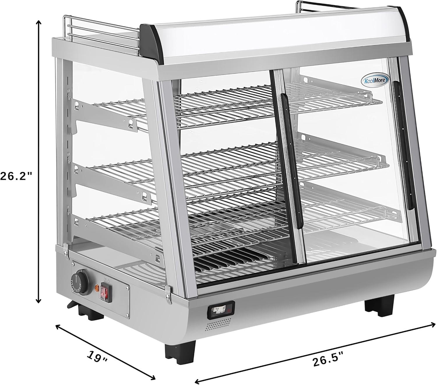 KoolMore 26 in. Glass Countertop Display Warmer, 3.4 cu. ft. in Stainless Steel (HDC-3C-SS)