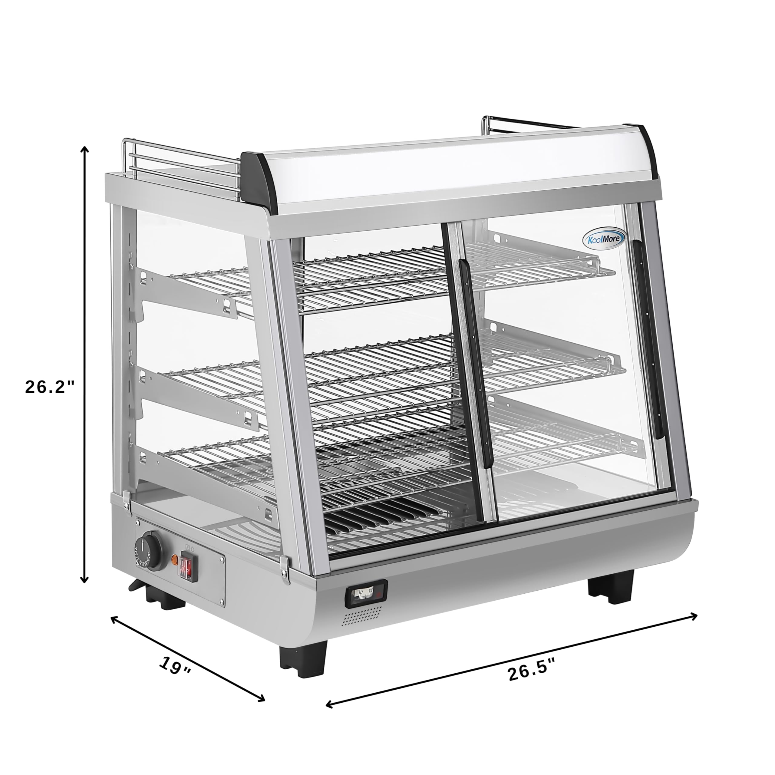 KoolMore 26 in. Glass Countertop Display Warmer, 3.4 cu. ft. in Stainless Steel (HDC-3C-SS)