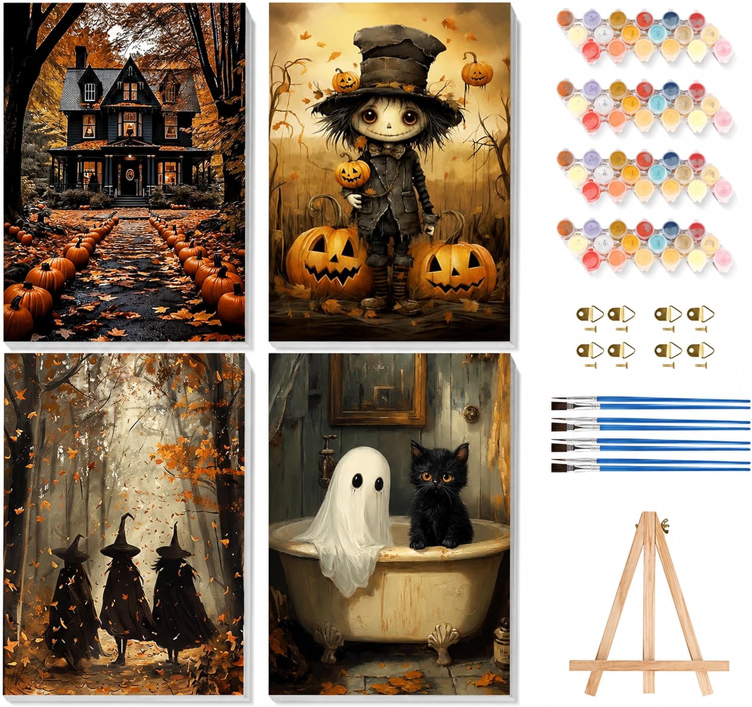 TELMOXA Halloween Paint by Numbers Kit for Adults Framed, 8x12 in