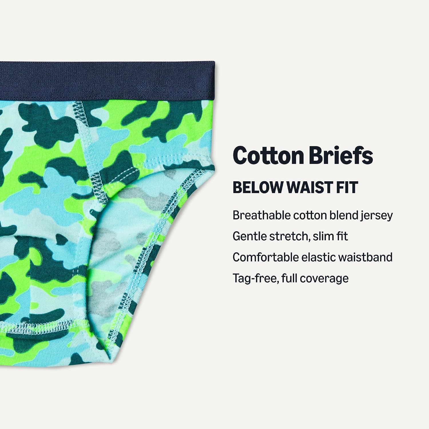 Amazon Essentials Boys' Cotton Jersey Brief Underwear, Pack of 10