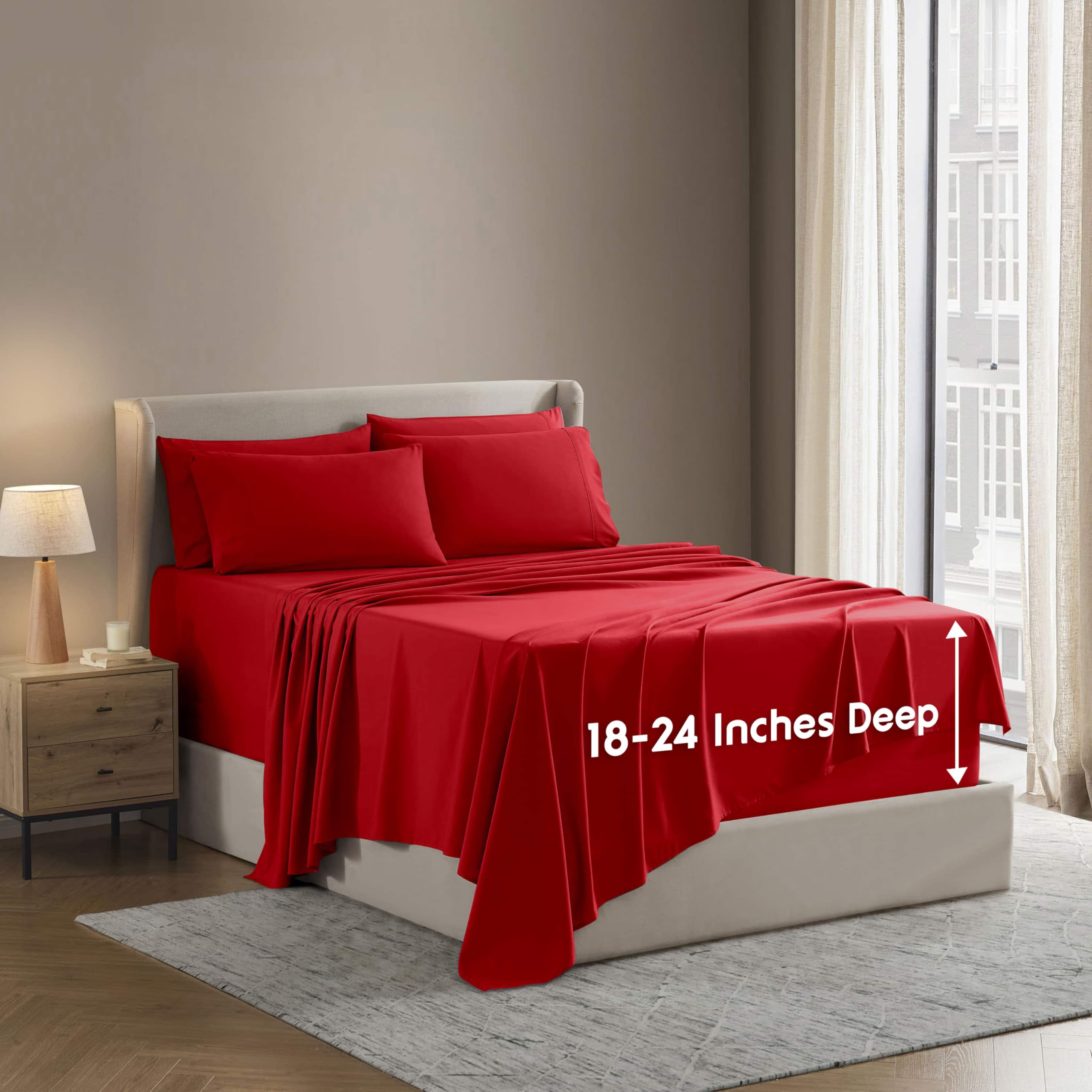 Nestl Extra Deep Twin XL Sheet Set - 4 Piece Breathable & Cooling Sheets - Hotel Luxury Bedding Set w/18-24 Inch Deep Pockets - Easy & Secure Fit -