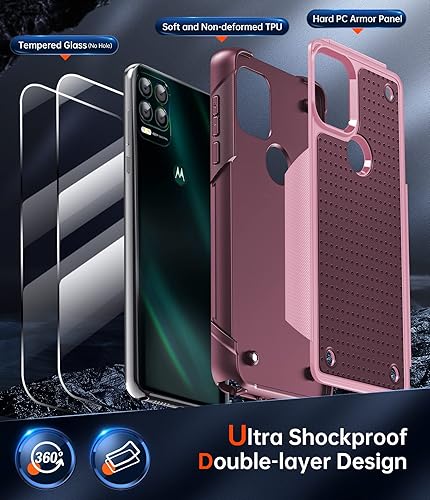 Miniatura 2 de LeYi Funda para Moto-G-Stylus-5G-2021 Funda para Moto G Stylus 5G con protectores de pantalla, parte trasera de policarbonato duro de doble capa y