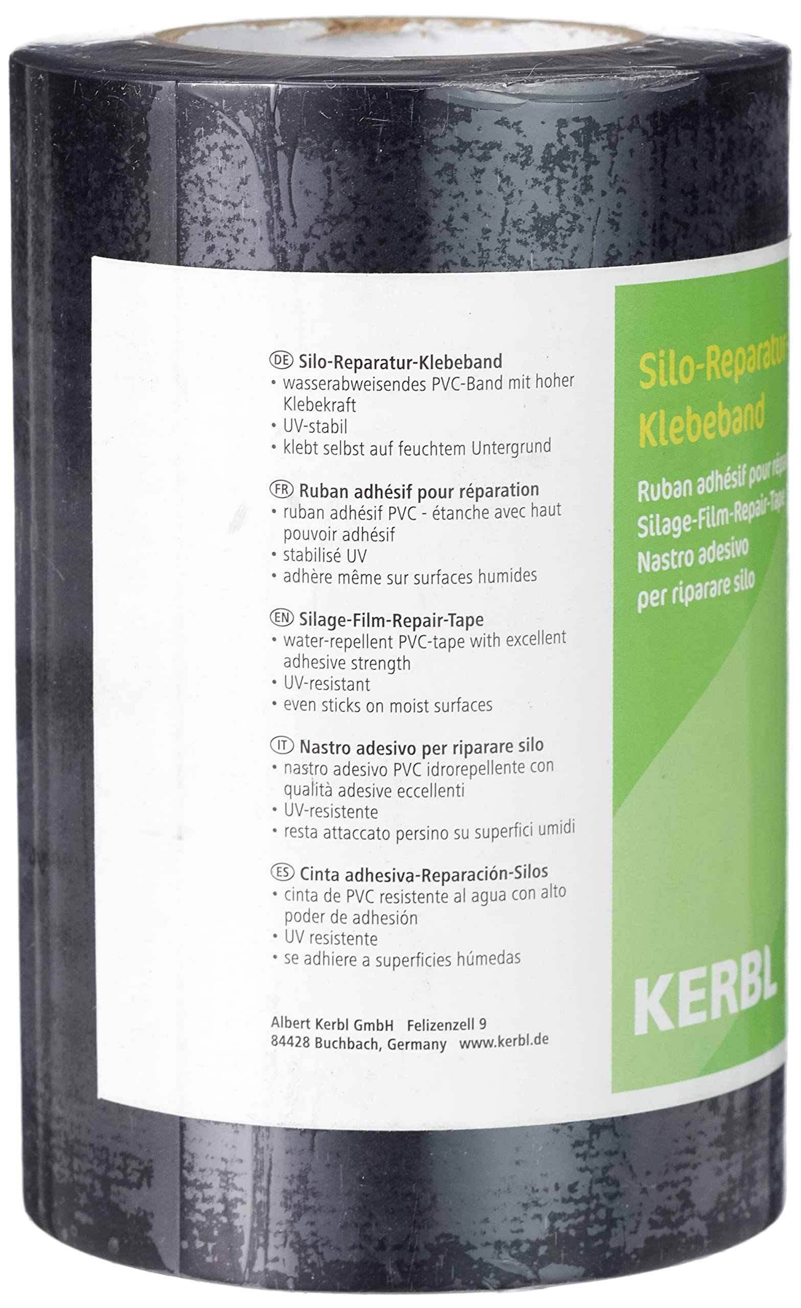 Kerbl 29830 taśma naprawcza, czarna, długość 10 m, szerokość 10 cm, grubość 0,2 mm, 1 sztuka