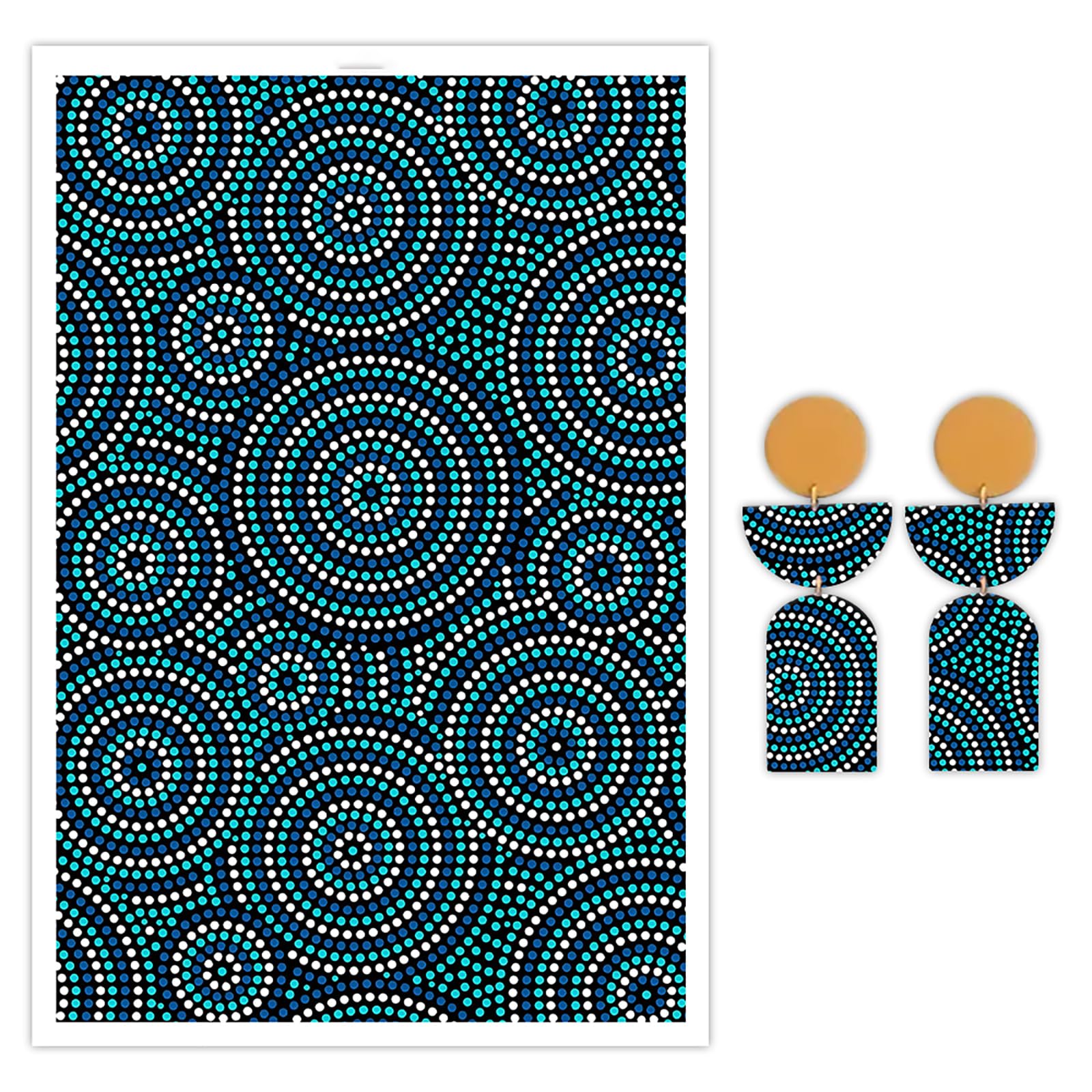 10 Pcs Transfer Paper for Polymer Clay, Spiral Shape Abstract Pattern Water-Soluble Disposable Clay Transfer Sheets for Crafting Soft Ceramic Earrings, Jewelry & Polymer Clay Molds DIY Craft