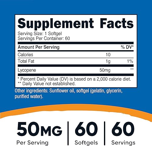 Miniatura 2 de Nutricost Licopeno 50mg Softgels (60 cápsulas blandas)