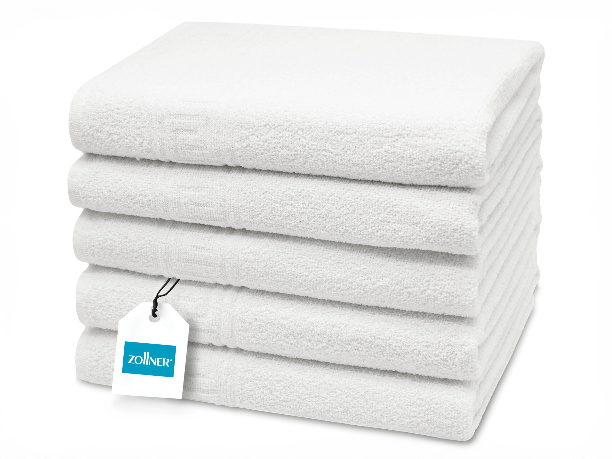 ZOLLNER - Set da 5 - Asciugamano doccia - bianco - 80% cotone, 20% poliestere