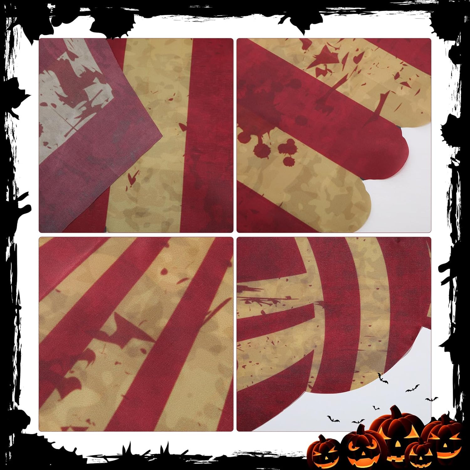 3 Pcs Carnival Party Decorations Halloween Awning Red and White Banner Circus Tent Concession Stand(Creepy Style) - Image 3