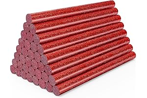 Festive Glitter Red Hot Glue Sticks, Pack of 36