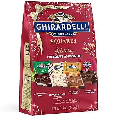 Ghirardelli Chocolate Squares Holiday Assortment, Individually Wrapped Candy, 14.8 Ounces