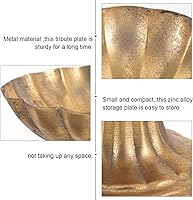 Vista 7 de Luxshiny Bandeja budista de metal para frutas, patrones únicos para ofrendas de templo, diseño compacto para aperitivos y almacenamiento