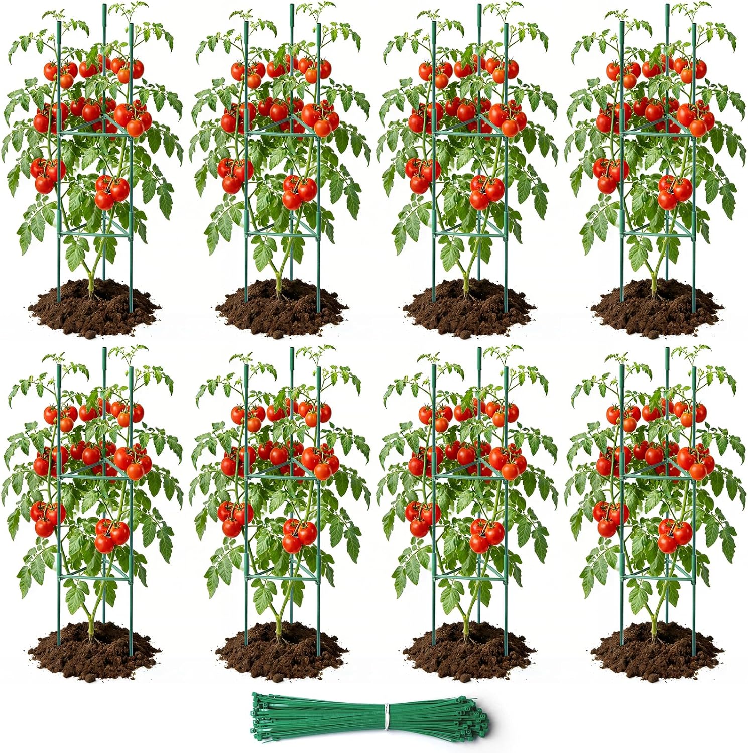 6 Pack Tomato Cages for Garden, Up to 48in Adjustable Tomato Cage, Tomato Stakes Plant Cage for Garden Plant Support, Climbing Vegetables Plants Flowers