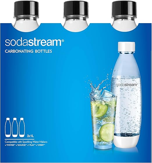 Sodastream 3x1L Carbonating Bottles, Black