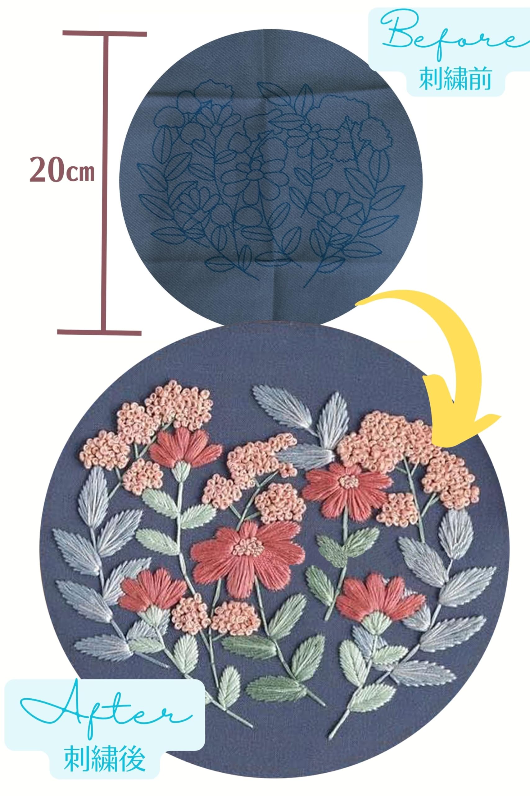 Amazon | [ママゆるり] フランス刺繍キット 花 2個セット 日本語