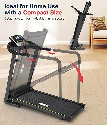 Miniatura 7 de Redliro Walking Treadmill with Long Handrail for Balance, Recovery Fitness Exercise Machine Foldable for Home use with Holder for Phone & Cup,LCD