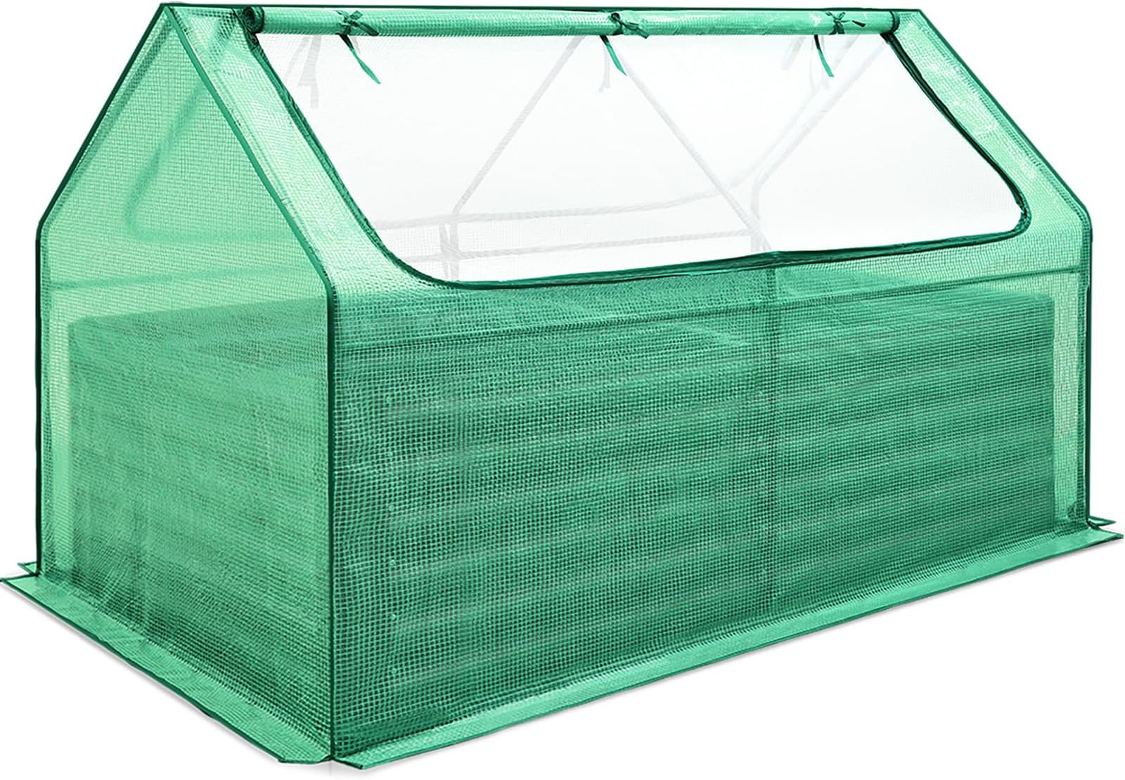 Quictent Raised Garden Bed Galvanized Raised Beds for Gardening Vegetables with Cover 6x3x2 ft Tall Metal Planter Box Outdoor Use (Green)