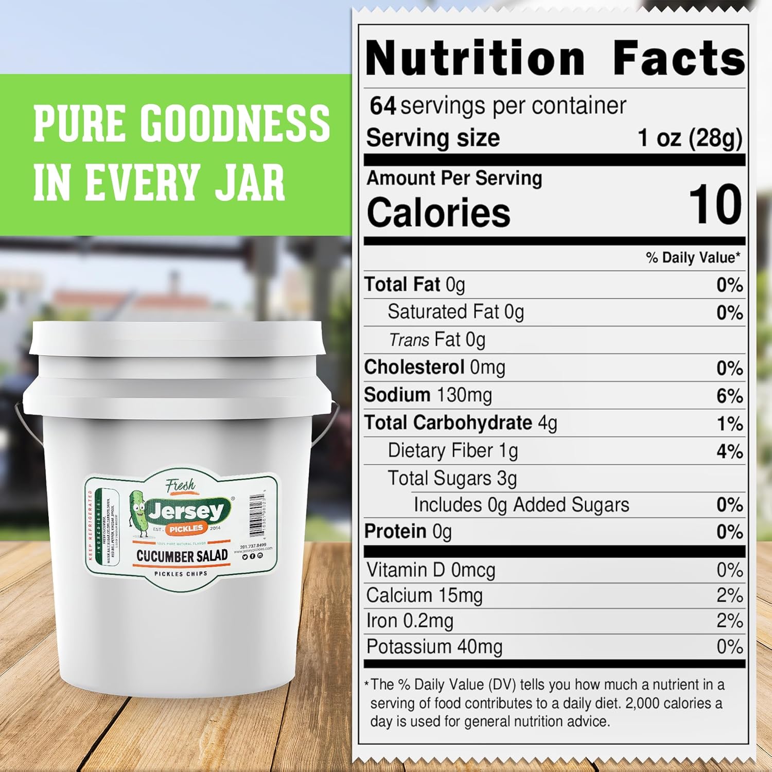 Jersey Pickles - Cucumber Salad - Fresh, Keto-Friendly, and Perfect for Snacks, Sandwiches, or Salads – Pickle Jars for Families or Gatherings (5 Gallon)