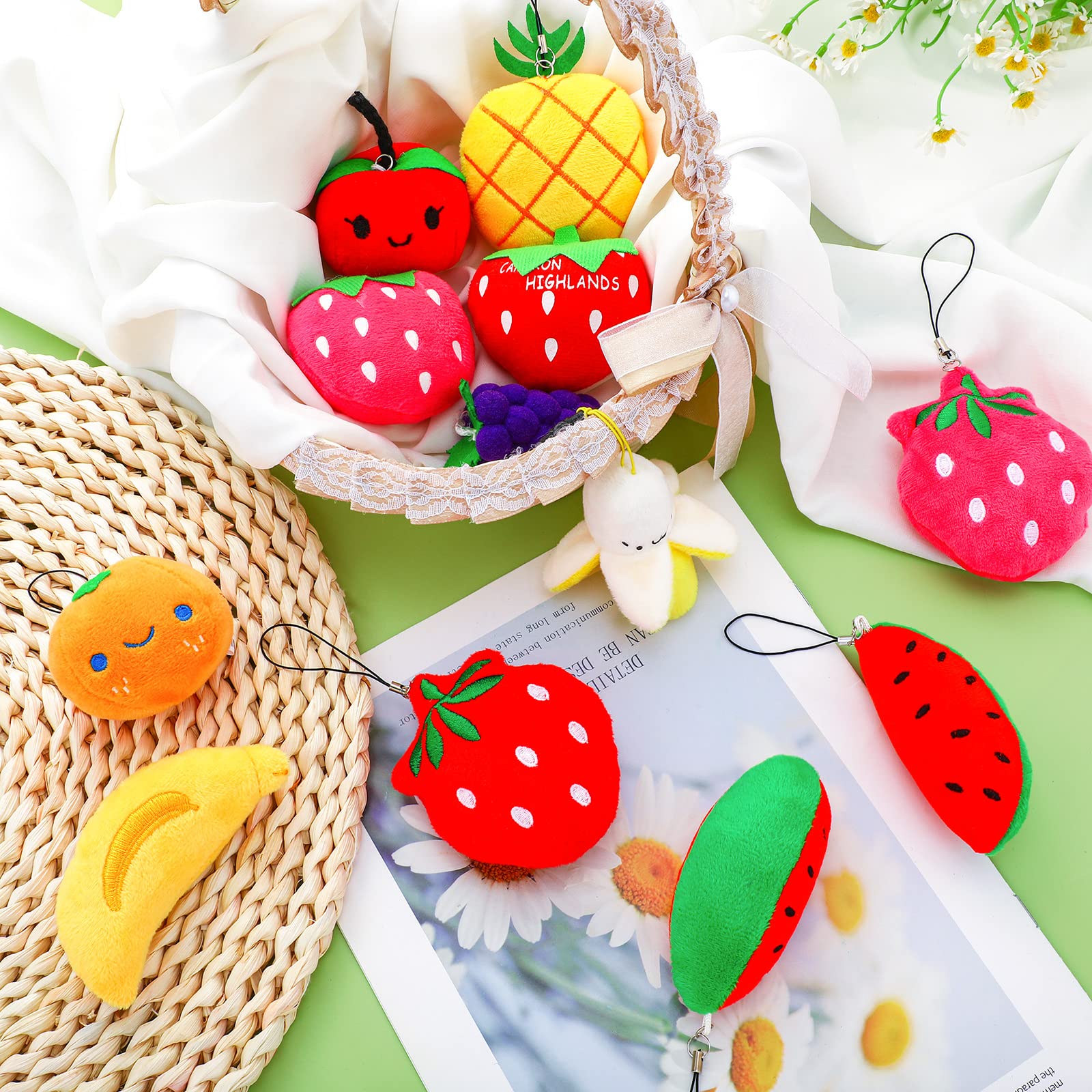Amazon.co.jp: Hungdao 12個 ミニフルーツぬいぐるみ フルーツおもちゃ