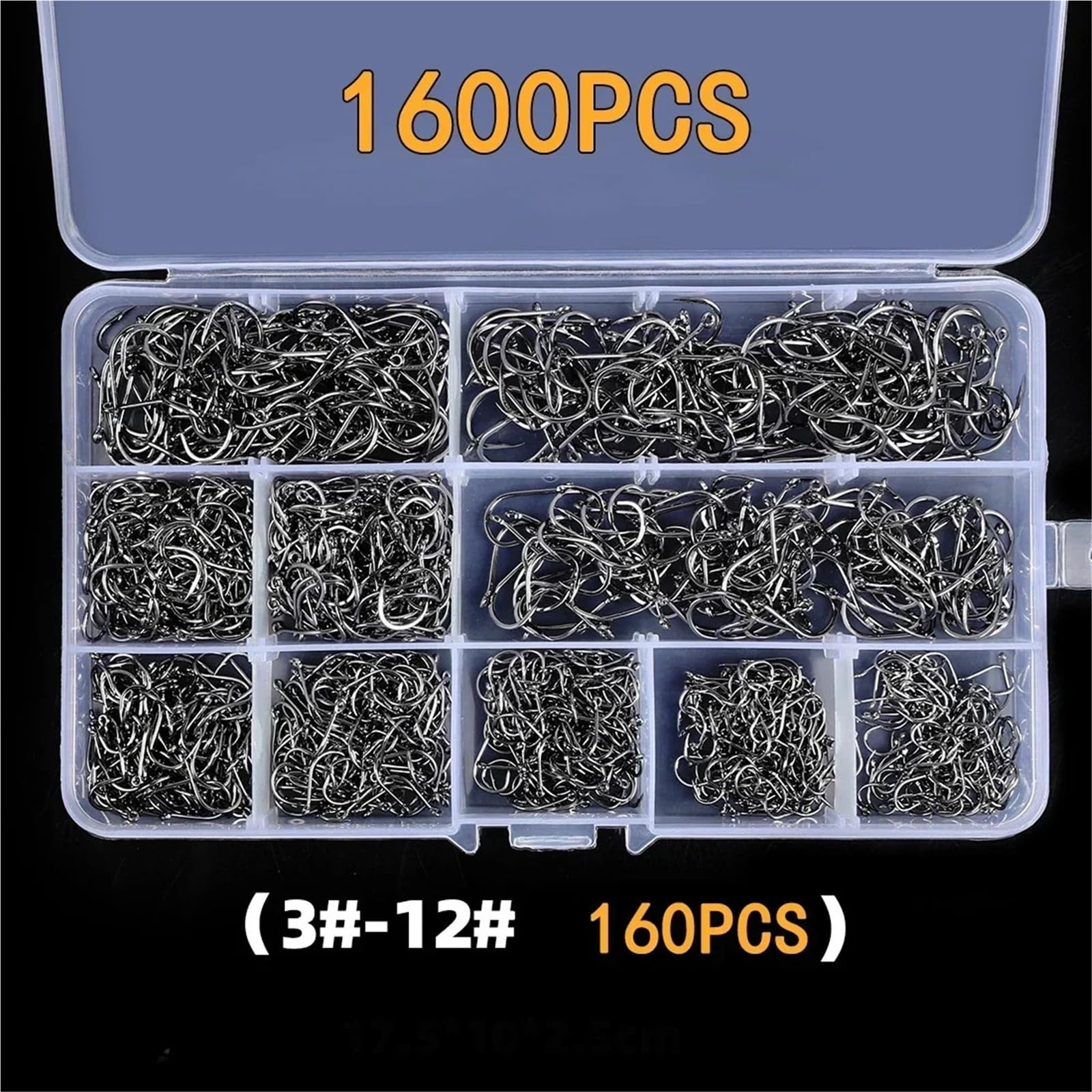 Ami da Pesca Amo da Pesca affilato in Acciaio al Carbonio con spinato3-12Specifiche multiple50-1600Set di Esche for Il Mare