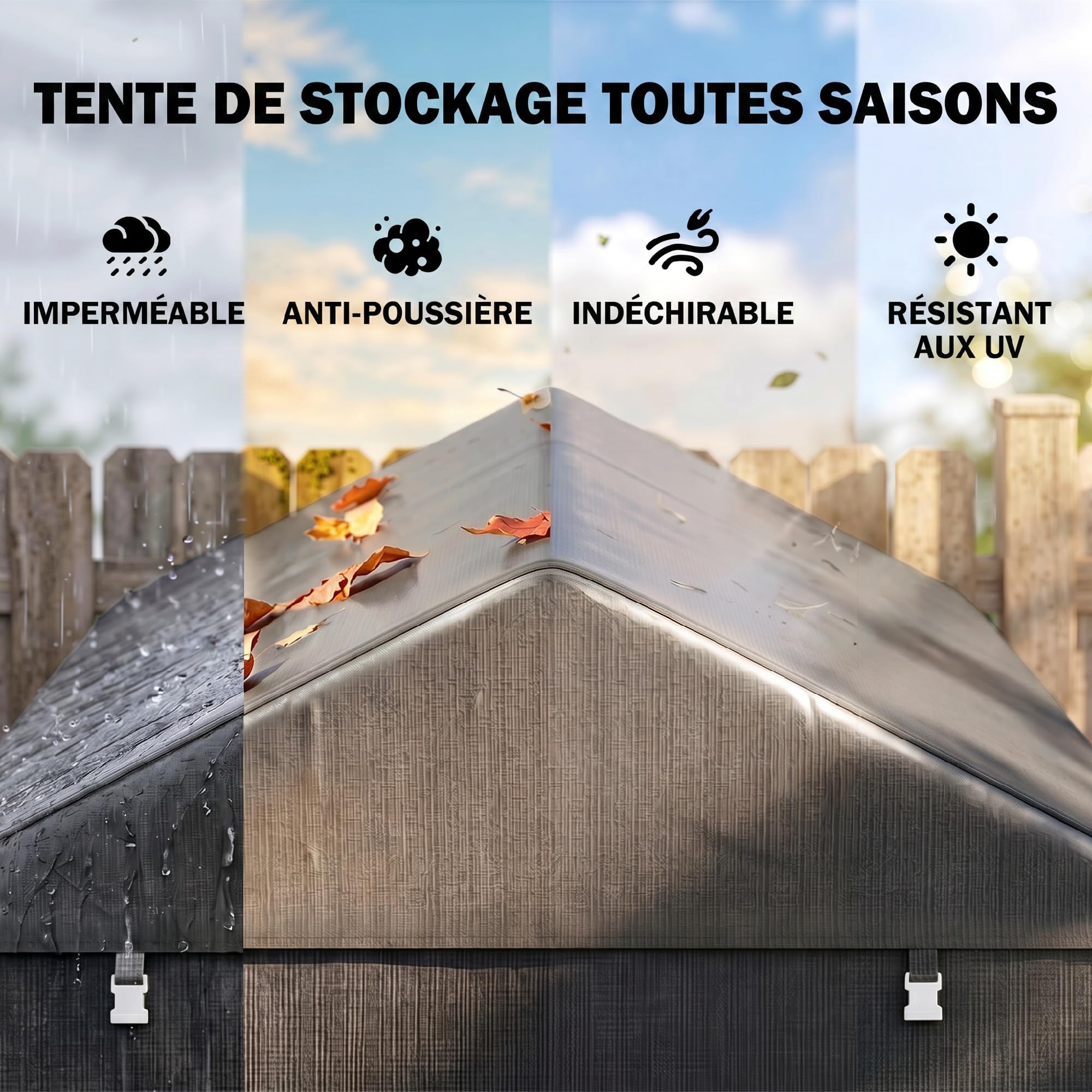 Outsunny Tenda Garage Esterno Anti UV Zip 160x218x172 cm Grigio Scuro