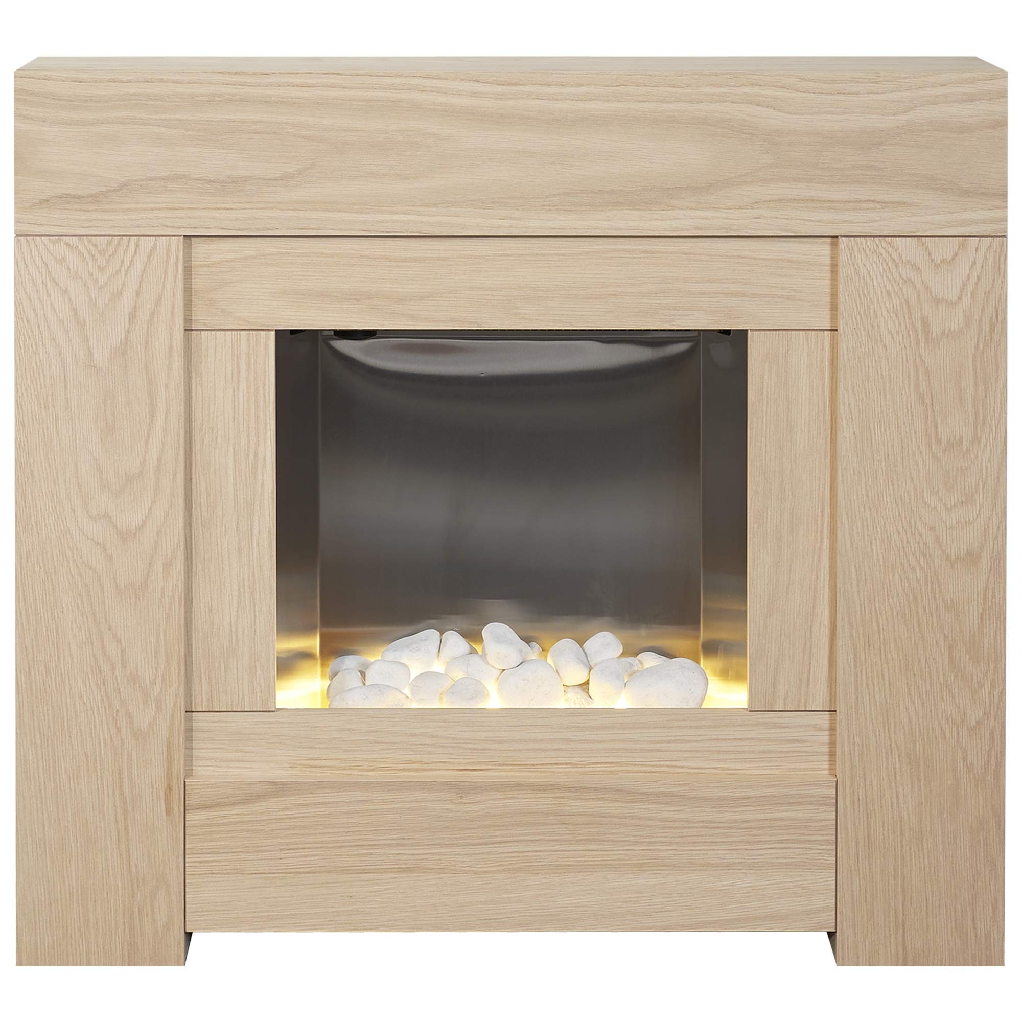 Adam Brooklyn Electric Fireplace Suite in Oak, 30 Inch