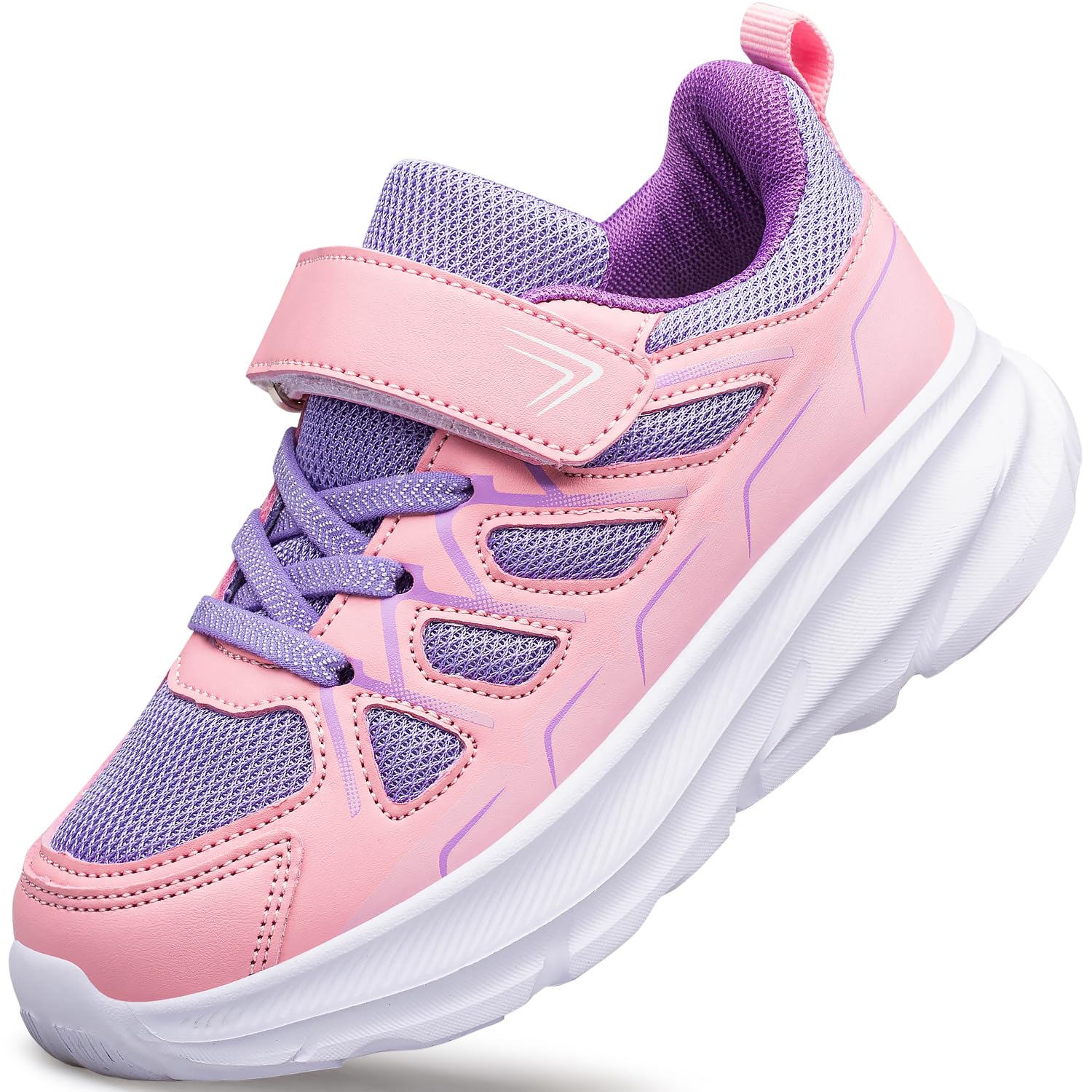 BQQ Girls Shoes Running Tennis Walking Lightweight Non Slip Sports Unisex Kids Sneakers Pink Purple Toddler Size 7
