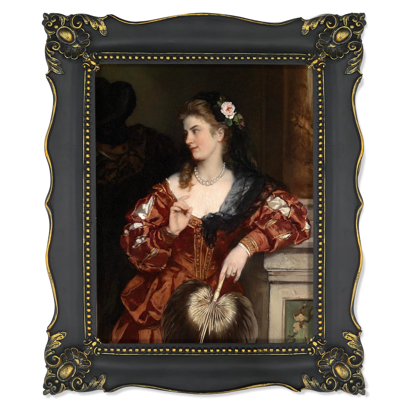 iAmoy 11x14 Picture Frame Baroque Photo Frames 11x14 Black Picture Frames, Vintage Wall Decor