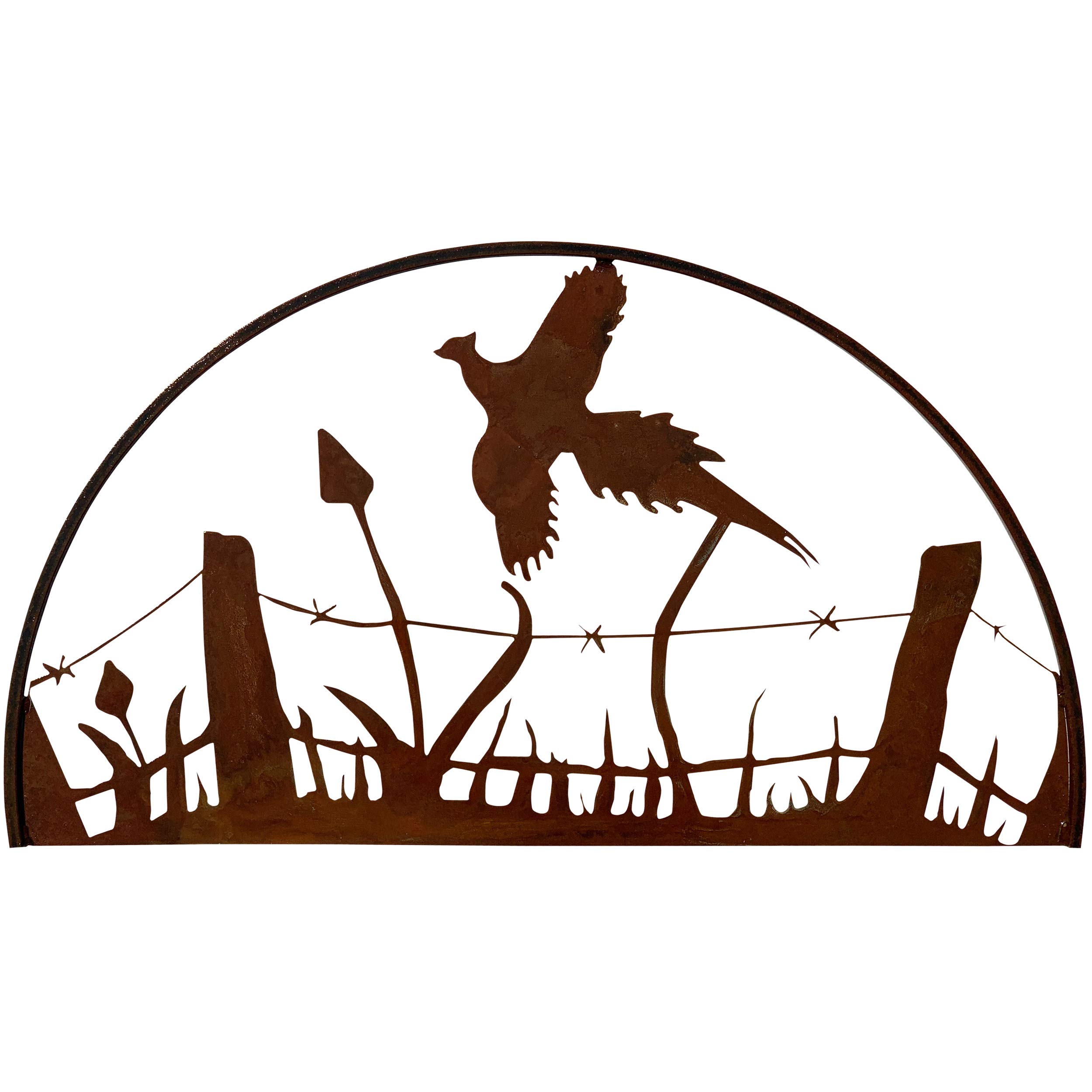 7055 Inc Rustic Elements Pheasant Hoop Metal Wall Art, Natural Rust Patina