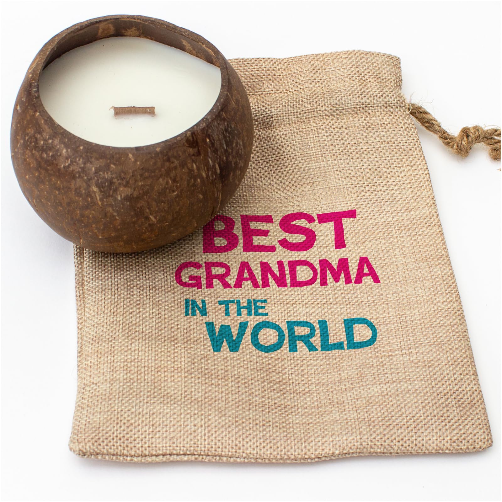 Best Grandma in The World - Coconut Bowl Candle – Toasted Coconut Scented - Soy Wax - Hand Poured - Gift Present