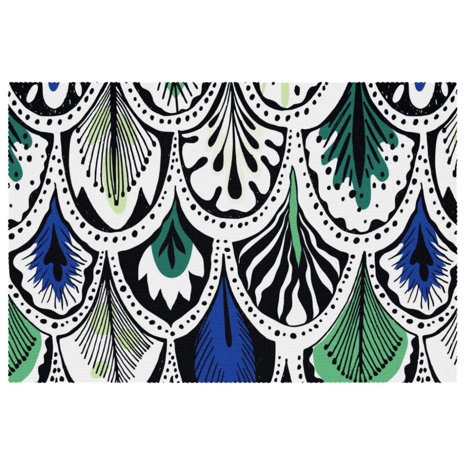 Sets de table en Oxford de qualité supérieure, motif paon élégant, lot de 4