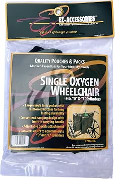 EZ-ACCESS EZ-ACCESSORIES Wheelchair Single Oxygen Carrier for D & E Cylinders