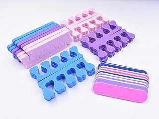 12 Pair Soft Two Tone Foam Toe Separators, Toe Spacers, Great Toe Cushions for Nail Polish, Pedicure, Manicure, Includes 9...