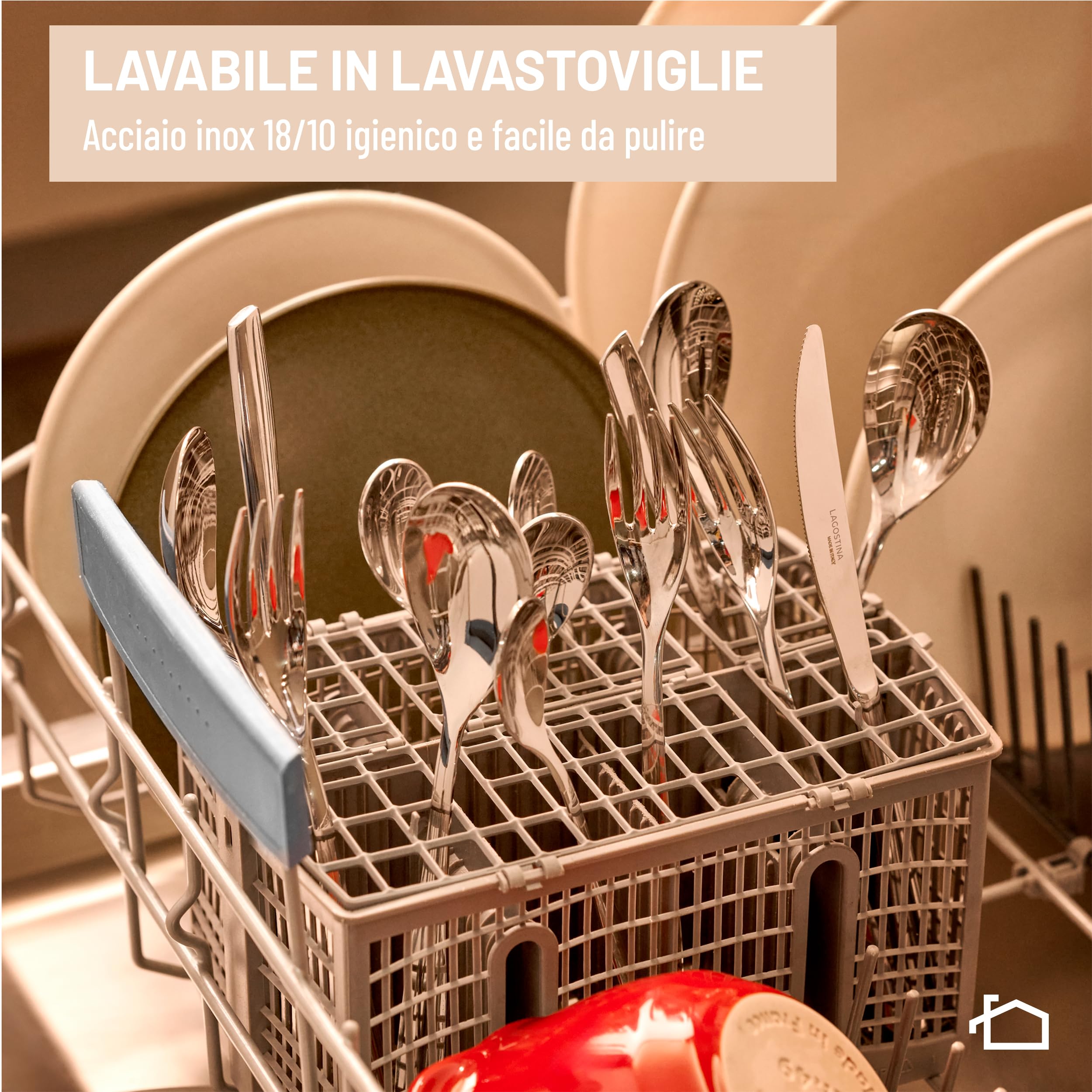 Lagostina Dalia set posate per 6 persone, Acciaio Inox 18/10, 24 pezzi, 6 Unità