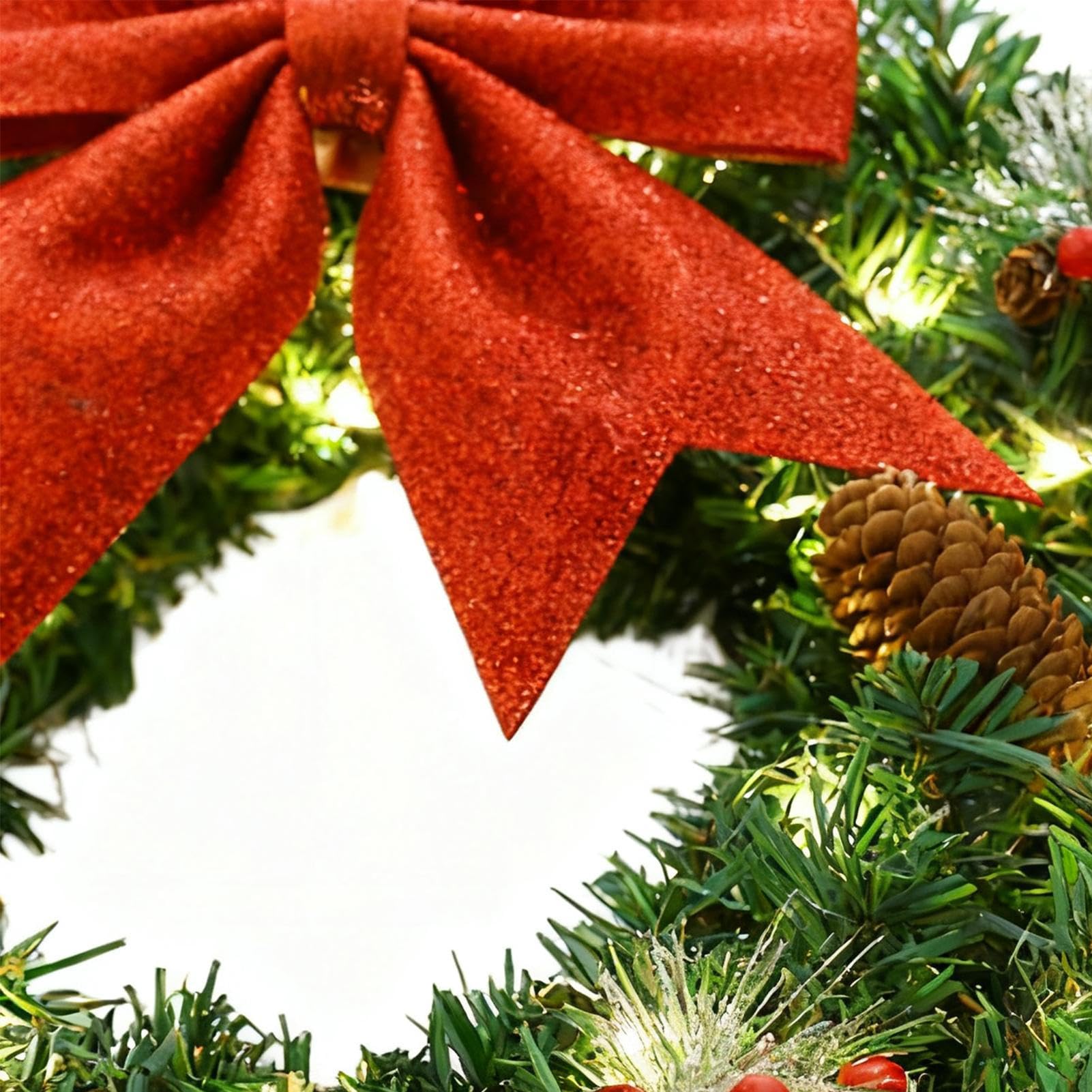 Corona de Navidad Artificial Rojo Artificial De 38 cm