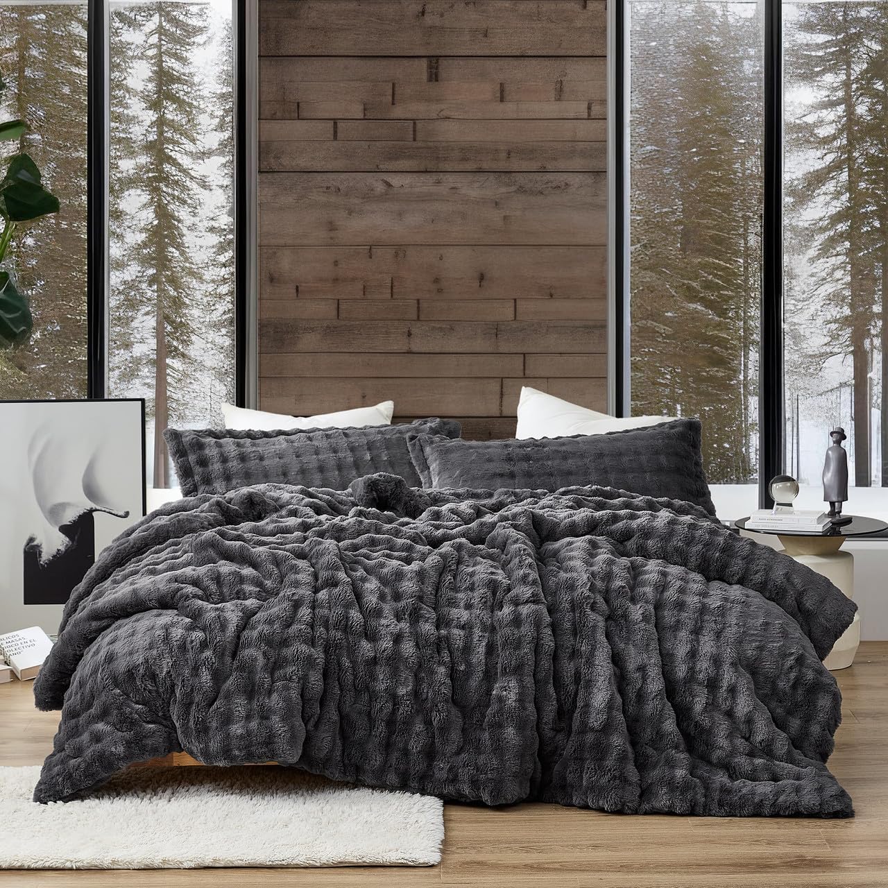 Byourbed Snowball Double Chunky Bunny - Coma Inducer® Oversized Queen Comforter Set - Baby Thunderstorm Gray