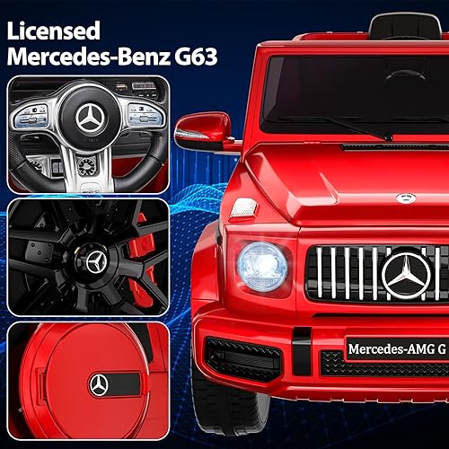 Miniatura 2 de GAOMON Auto eléctrico Mercedes Benz G63 de 12 V con licencia con control remoto, música, suspensión de resorte, luz LED, Bluetooth, bocina, AUX,