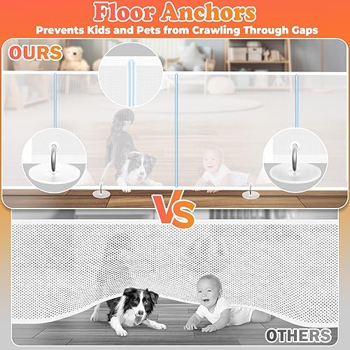 Miniatura 6 de Puertas retráctiles para bebés de 19.7 pies Puerta para perros - 236" Puerta de seguridad infantil extra ancha expandible, 37" de alto Puerta