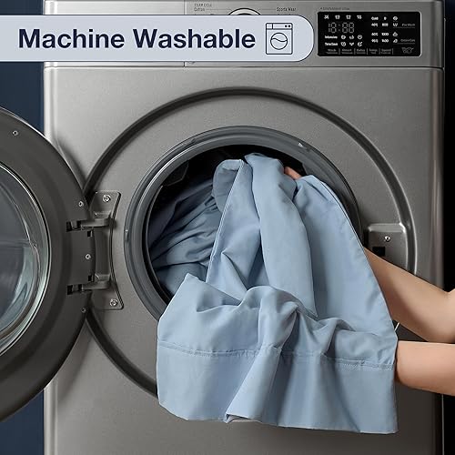 Miniatura 5 de 32658 Juego de sábanas y fundas de almohada de 6 piezas, tamaño King, sedosas, ultrasuaves, ecológicas, lavables a máquina, de secado rápido,