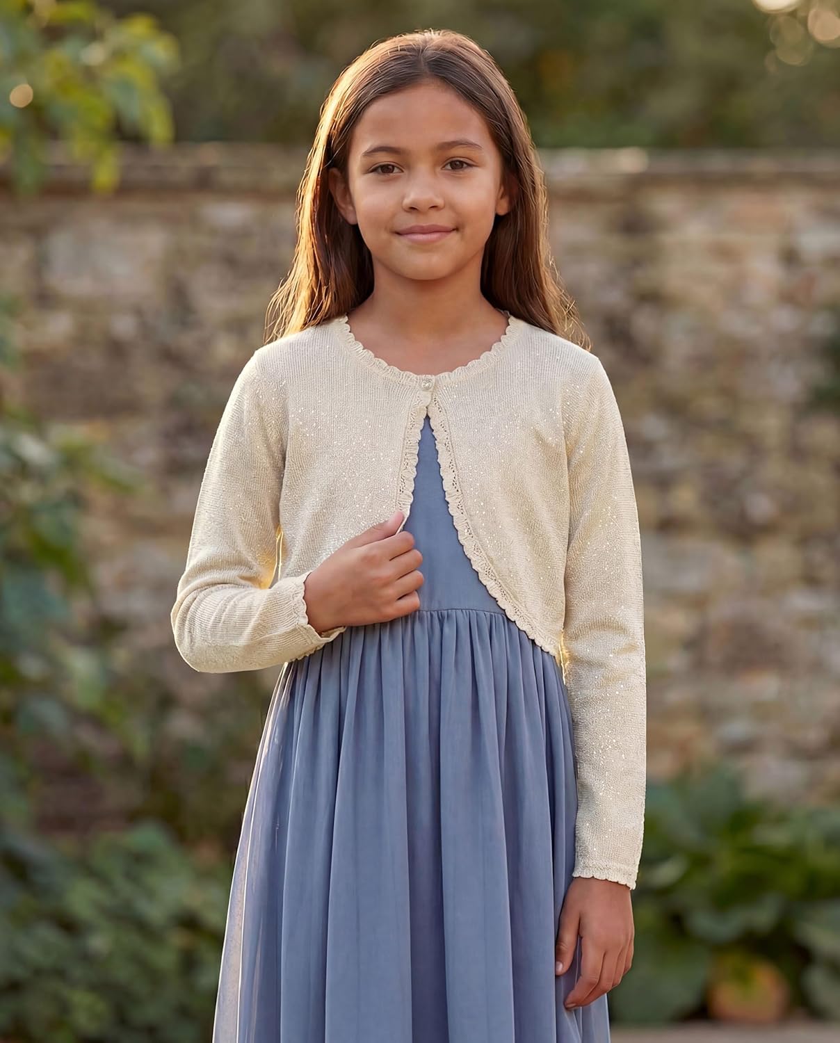 BlackButterfly Girls Long Sleeve Sparkle Cardigan Childrens Kids Bolero Shrug - Image 6