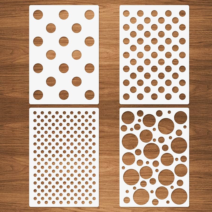 amazon-com-4-pcs-dots-stencils-bubble-stencil-polka-dot-stencil-mixed-media-stencils-a4-reusable-mylar-template-for-painting-on-wood-chalk-canvas-paper-fabric-scrapbooking-8-3-x11-8-arts-crafts