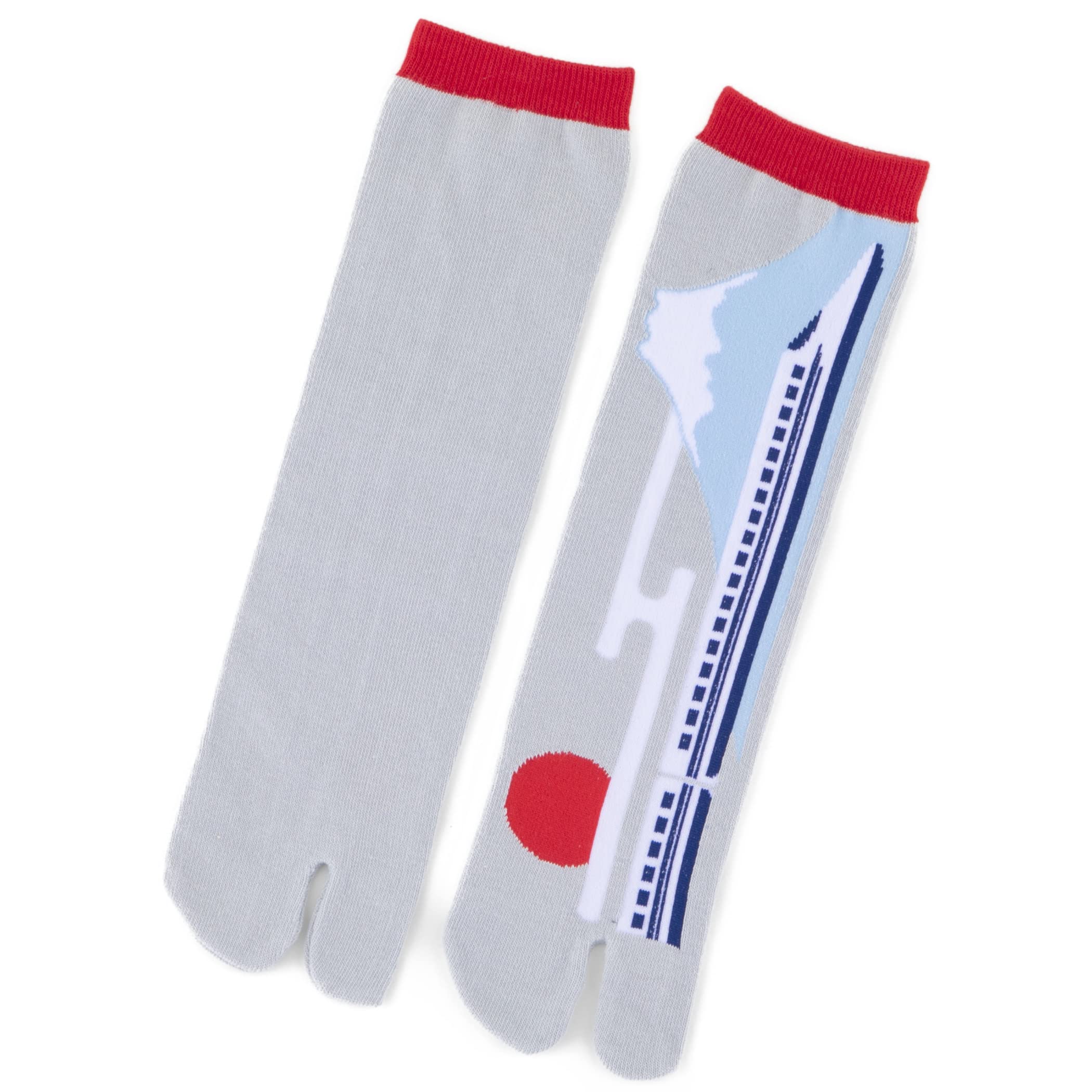 Noren Unisex Adult Size / Mt, Fuji Gray Japanese Tabi Socks Flip Flop Socks (Japanorama) Made In Japan/Sandal Print Socks Split Toe/ Size For Men Women, One Size