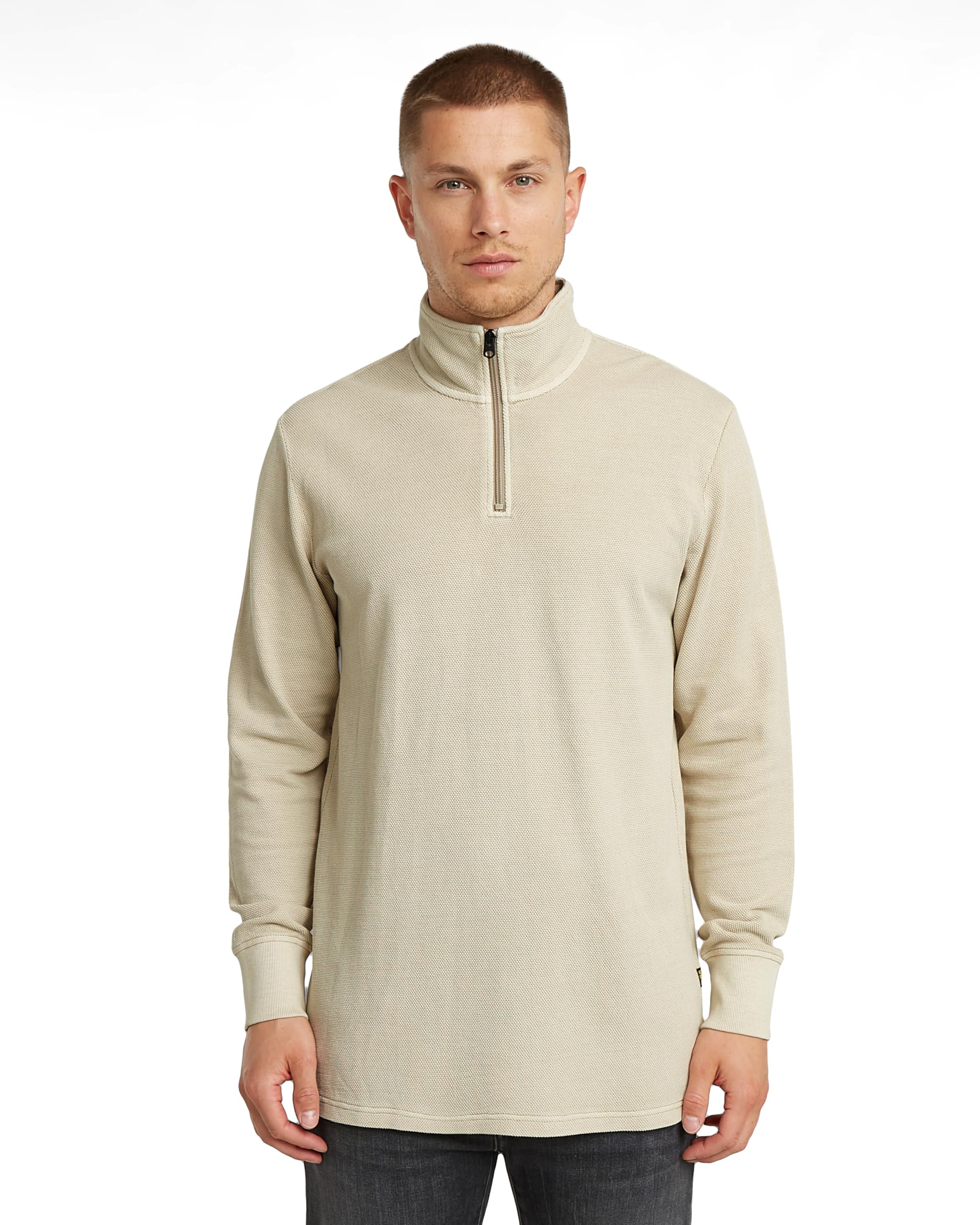 G-Star Men's Overdyed Half Zip Tweeter, Beige (dk brick gd D26451-D895-D848), S
